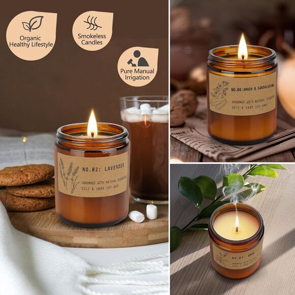 Aromatherapy Candles for Home Scented, Candle Gift Set for Stress Relief | Medit - Picture 3 of 9